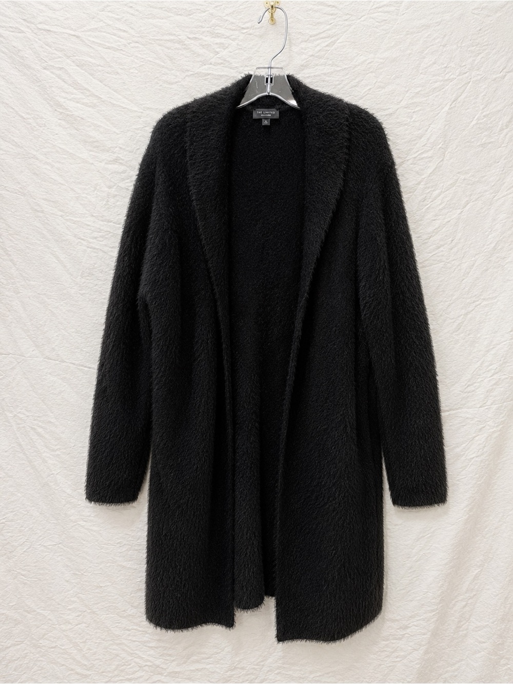 The Limited Collection Black Fuzzy Long Open Front Cardigan XL
